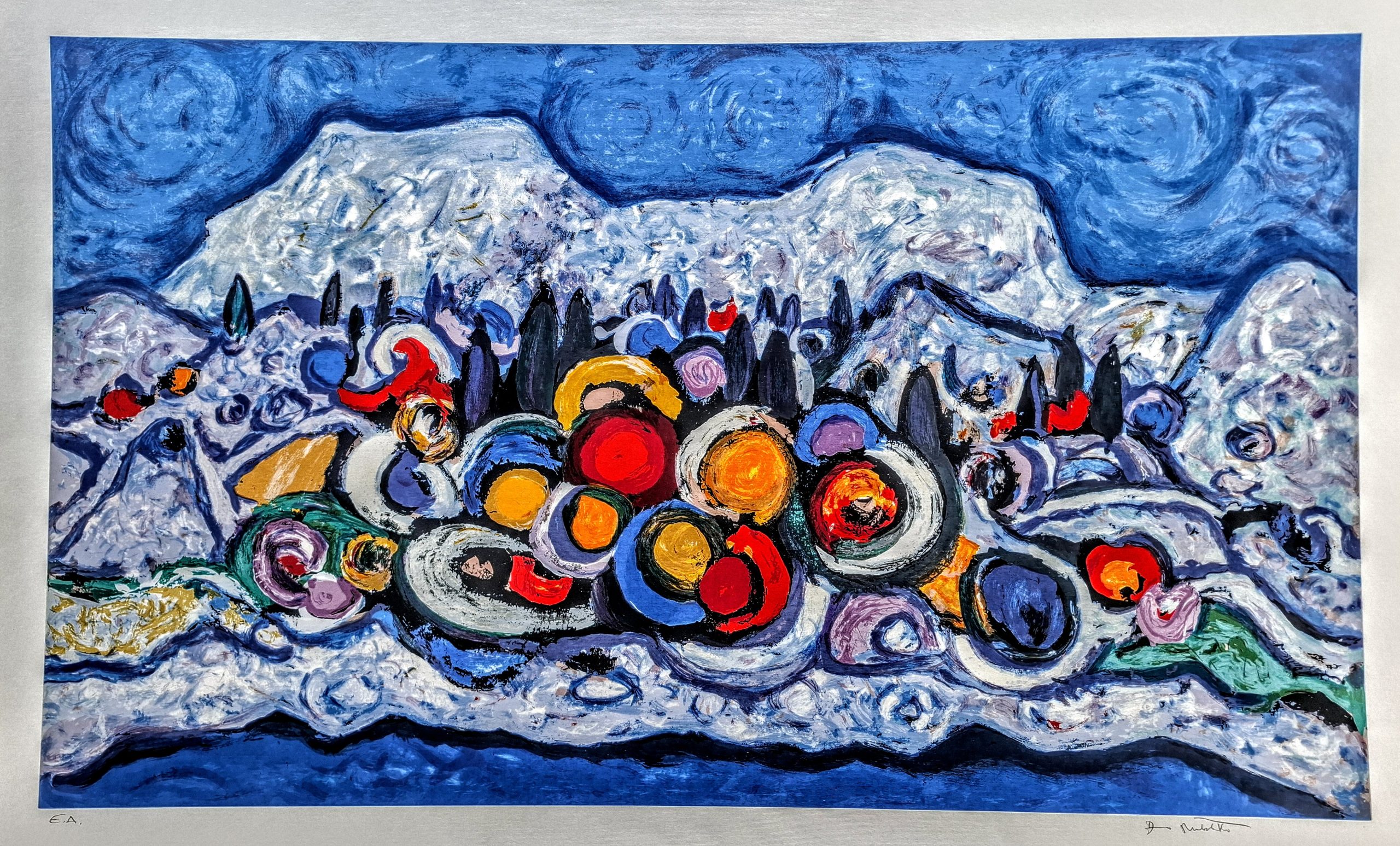 Đuro Pulitika, Plavi pejzaž, sitotisak serigrafija