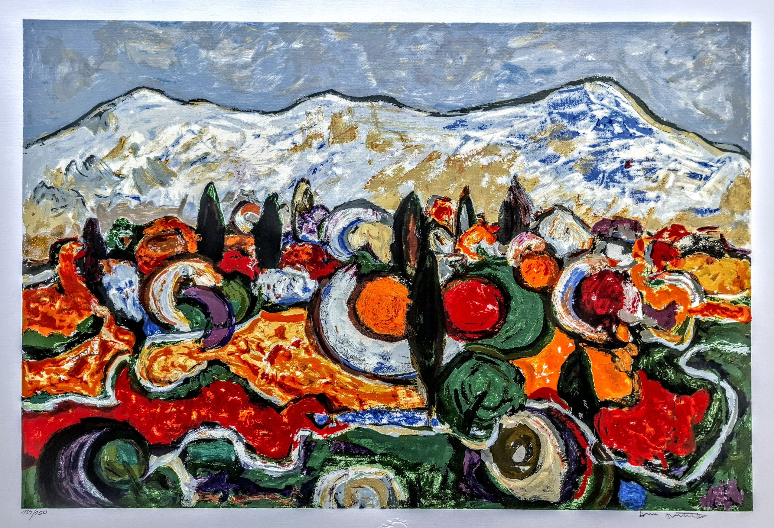 Đuro Pulitika, pejzaz. Sitotisak serigrafija