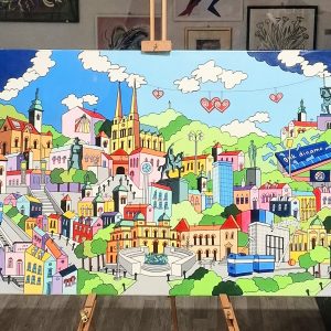 Domenico Gonzi, ulje na platnu 70x140 cm Zagreb